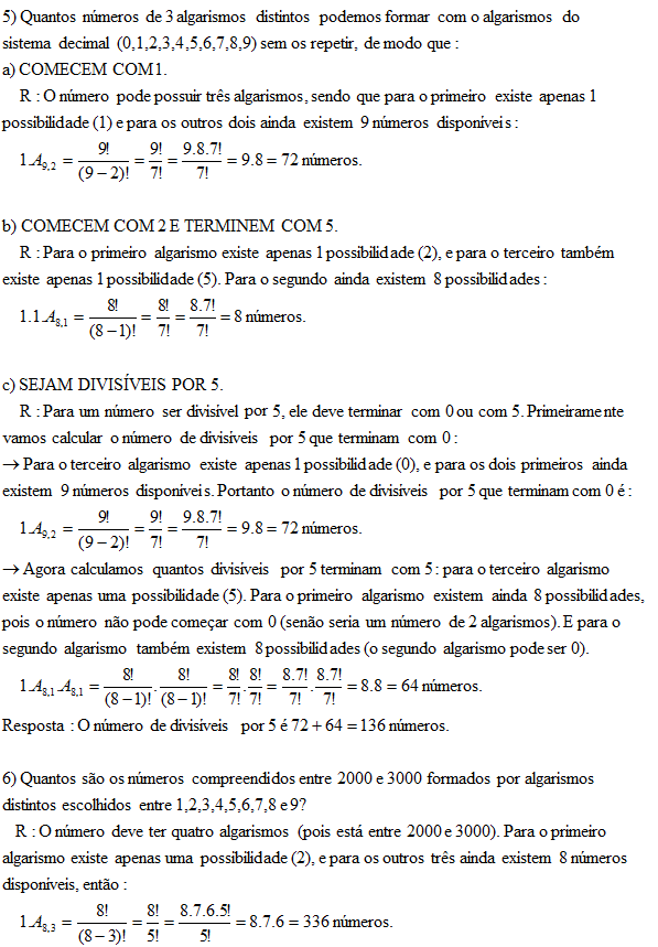 COMBINAÇÃO SIMPLES, ANÁLISE COMBINATÓRIA