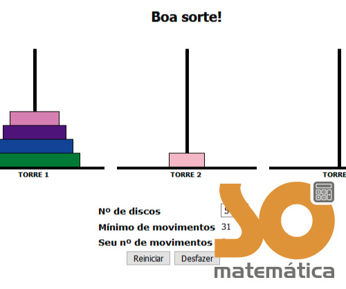 Jogo Educativo Torre de Hanói 6 Discos em Madeira Carimbras